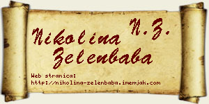 Nikolina Zelenbaba vizit kartica